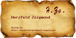 Herzfeld Zsigmond névjegykártya